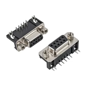Cổng DB9 Cái 9 Chân Cong 90 Độ 2 Hàng Hàn PCB